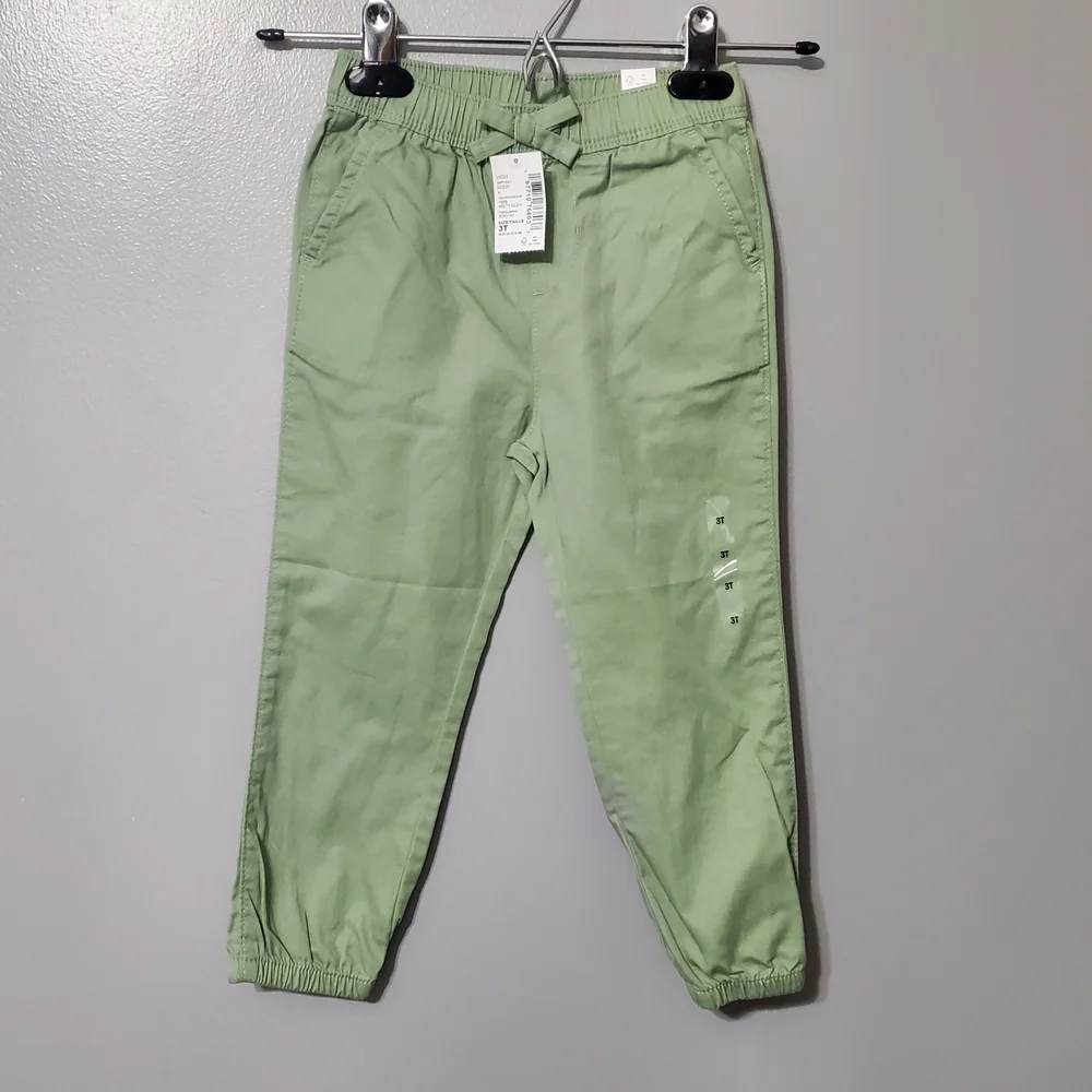 NWT The Children's Place Sage Green Jogger Pants for Kids Girls Size 3T